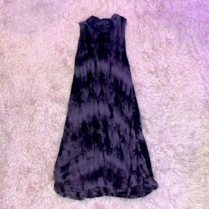 GINGER G BLACK/GREY TIE DYE MOCKNECK DRESS